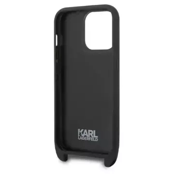 Handyschutzhülle Karl Lagerfeld KLHCP14LSTKMK für Apple iPhone 14 Pro 6.1" schwarz/schwarz Hardcase Monogram Ikonik Patch