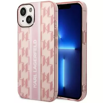 Handyschutzhülle Karl Lagerfeld KLHCP14MHKLSPCP für Apple iPhone 14 Plus 6.7" Hardcase Pink/Pink Mono Vertical Stripe