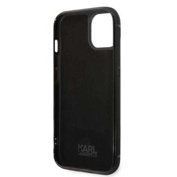 Handyschutzhülle Karl Lagerfeld KLHCP14SCSSK für Apple iPhone 14 6.1" Hardcase schwarz/schwarz Signature Logo Cardslot