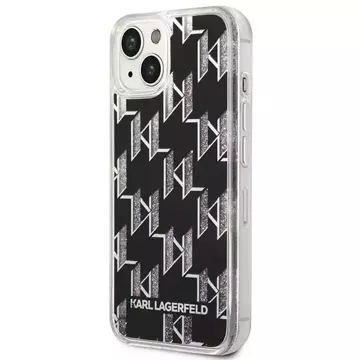 Handyschutzhülle Karl Lagerfeld KLHCP14SLMNMK für Apple iPhone 14 6.1" Hardcase schwarz/schwarz Liquid Glitter Monogram