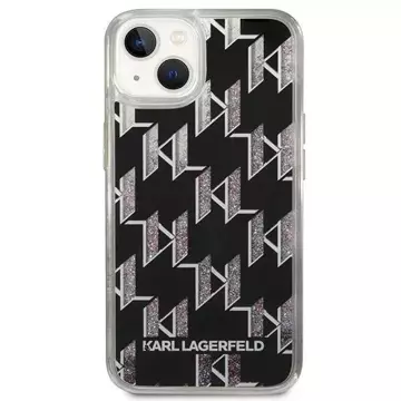 Handyschutzhülle Karl Lagerfeld KLHCP14SLMNMK für Apple iPhone 14 6.1" Hardcase schwarz/schwarz Liquid Glitter Monogram