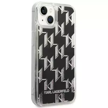 Handyschutzhülle Karl Lagerfeld KLHCP14SLMNMK für Apple iPhone 14 6.1" Hardcase schwarz/schwarz Liquid Glitter Monogram