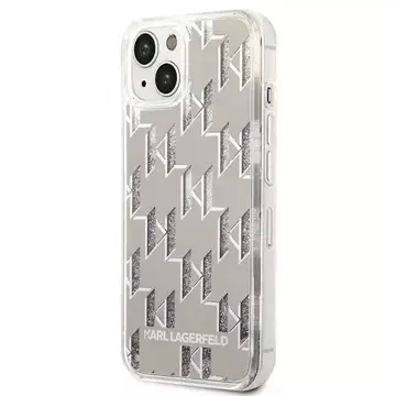 Handyschutzhülle Karl Lagerfeld KLHCP14SLMNMS für Apple iPhone 14 6.1" Hardcase Silber/Silber Liquid Glitter Monogram