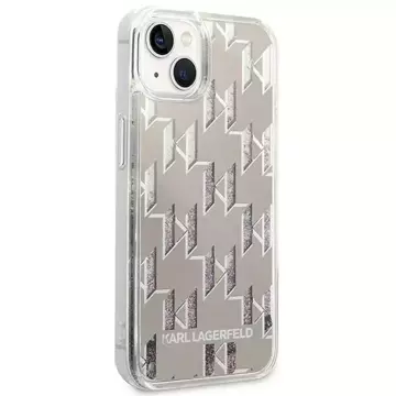 Handyschutzhülle Karl Lagerfeld KLHCP14SLMNMS für Apple iPhone 14 6.1" Hardcase Silber/Silber Liquid Glitter Monogram