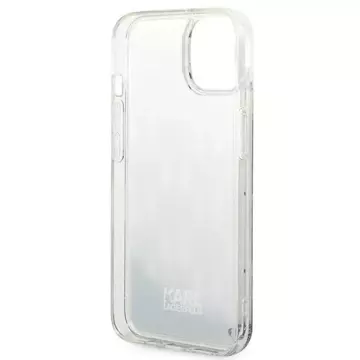 Handyschutzhülle Karl Lagerfeld KLHCP14SLMNMS für Apple iPhone 14 6.1" Hardcase Silber/Silber Liquid Glitter Monogram