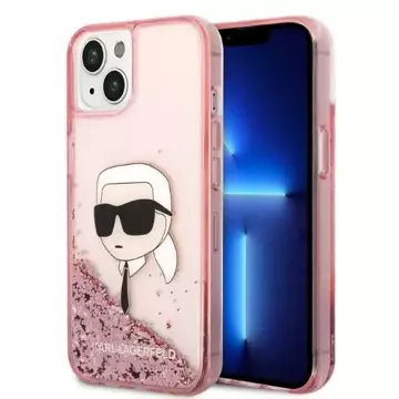 Handyschutzhülle Karl Lagerfeld KLHCP14SLNKHCP für Apple iPhone 14 6.1" pink/pink Hardcase Glitter Karl Head