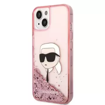 Handyschutzhülle Karl Lagerfeld KLHCP14SLNKHCP für Apple iPhone 14 6.1" pink/pink Hardcase Glitter Karl Head