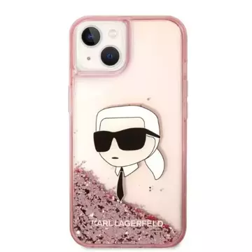 Handyschutzhülle Karl Lagerfeld KLHCP14SLNKHCP für Apple iPhone 14 6.1" pink/pink Hardcase Glitter Karl Head