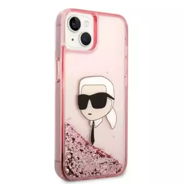 Handyschutzhülle Karl Lagerfeld KLHCP14SLNKHCP für Apple iPhone 14 6.1" pink/pink Hardcase Glitter Karl Head