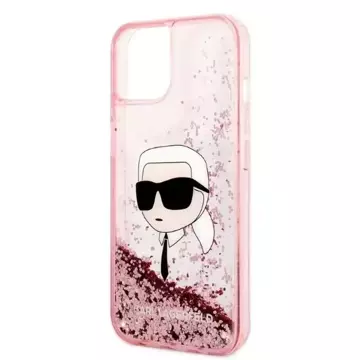 Handyschutzhülle Karl Lagerfeld KLHCP14SLNKHCP für Apple iPhone 14 6.1" pink/pink Hardcase Glitter Karl Head