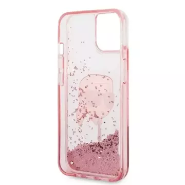 Handyschutzhülle Karl Lagerfeld KLHCP14SLNKHCP für Apple iPhone 14 6.1" pink/pink Hardcase Glitter Karl Head