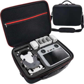 Hartschalenkoffer Koffer Koffer für DJI Mini 4 Pro / DJI Mini 3 Pro / Mini 3 Drohne Hartschale mit Tragegurt Hartschale Alogy Schwarz