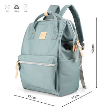 Himawari Rucksack Laptoptasche 13,3 USB Geräumig Wasserdicht A4 Universal 19L Reiserucksack Vintage Grün