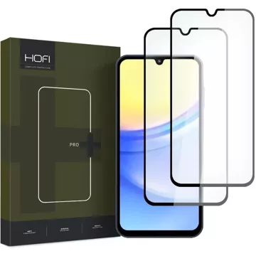 Hofi Glass Pro 2er-Pack gehärtetes Glas für Samsung Galaxy A15 4G / 5G / A25 5G Schwarz