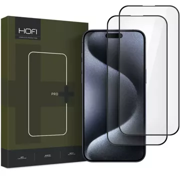 Hofi Glass Pro 2er-Pack gehärtetes Glas für iPhone 16 Pro Max Schwarz