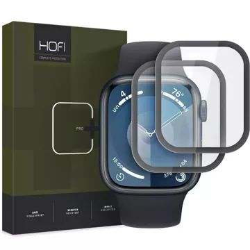 Hofi Hybrid Pro 2er-Pack Hybridglas für Apple Watch 7 / 8 / 9 (45 mm) Schwarz