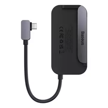 Hub 4w1 Baseus PadJoy-Serie USB-C für USB 3.0 HDMI USB-C PD-Buchse 3,5 mm (Schwarz)