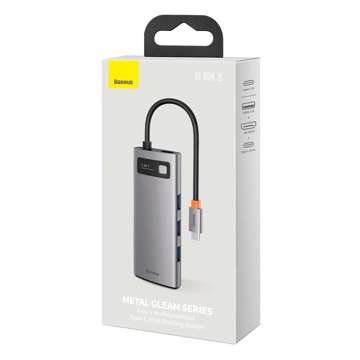 Hub 5w1 Baseus Metal Gleam Series, USB-C für 3x USB 3.0 HDMI USB-C PD