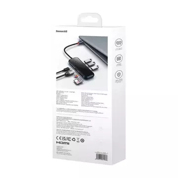 Hub 7in1 Baseus AcmeJoy Serie USB-C bis 2xUSB 3.0 HDMI USB 2.0 USB-C PD SD/TF (klein)