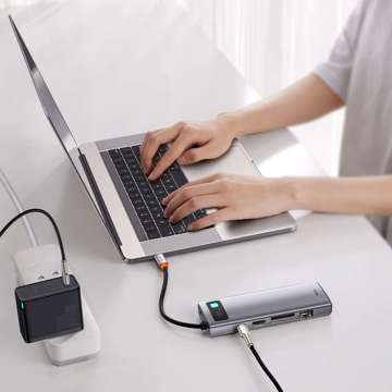 Hub 9w1 Baseus Metal Gleam Series, USB-C für 3x USB 3.0 HDMI USB-C PD Ethernet RJ45 microSD/SD VGA