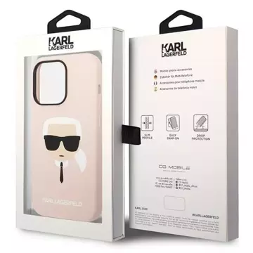 Hülle Karl Lagerfeld KLHMP14LSLKHLP für iPhone 14 Pro 6.1" Hardcase Silikon Karl`s Head Magsafe