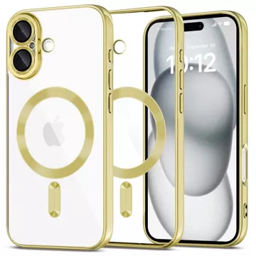 Hülle MagSafe Hülle für iPhone 16 Glamour Luxus Slim Ring Cover Alogy Gold Transparent