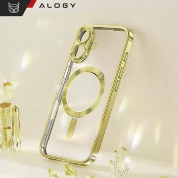 Hülle MagSafe Hülle für iPhone 16 Glamour Luxus Slim Ring Cover Alogy Gold Transparent