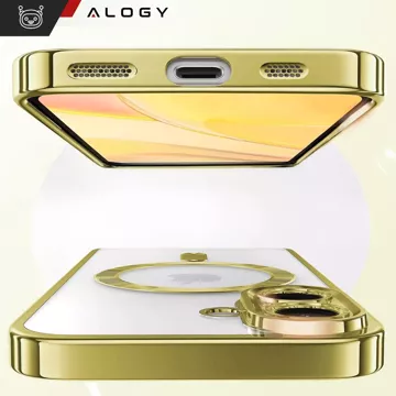 Hülle MagSafe Hülle für iPhone 16 Glamour Luxus Slim Ring Cover Alogy Gold Transparent