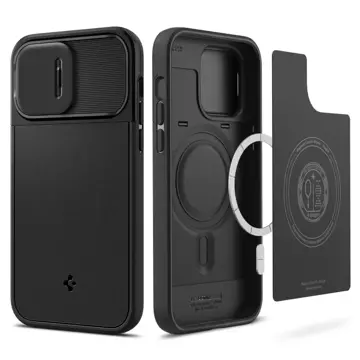 Hülle Spigen Optics Armor Mag MagSafe für Apple iPhone 14 Pro Schwarz