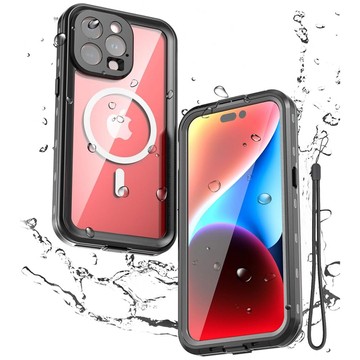 Hülle für Apple iPhone 15 Pro Max Armored 360 Hülle für Mag Safe wasserdicht Armor IP68 Alogy schwarz