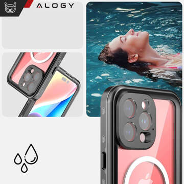 Hülle für Apple iPhone 15 Pro Max Armored 360 Hülle für Mag Safe wasserdicht Armor IP68 Alogy schwarz