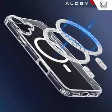 Hülle für Apple iPhone 16 Plus Alogy Anti-Shock Hybrid Case für MagSafe Transparent