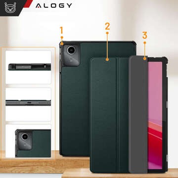 Hülle für Lenovo Tab M11 10,95" TB330FU / TB330XU / TB331FC Book Case Cover mit Klappe Gehäuse Case Cover Alogy Green