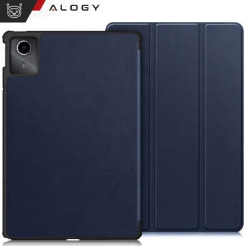 Hülle für Lenovo Tab M11 10,95 Zoll TB330FU / TB330XU / TB331FC, Buchhülle mit Klappgehäuse, Case Cover Alogy, Marineblauer Glasstift