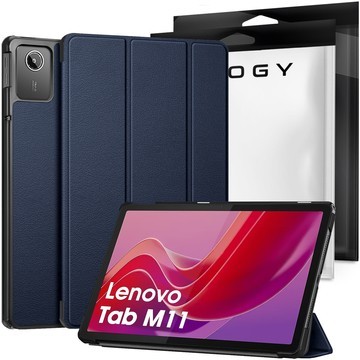 Hülle für Lenovo Tab M11 10,95 Zoll TB330FU / TB330XU / TB331FC, Buchhülle mit Klappgehäuse, Case Cover Alogy, Marineblauer Glasstift