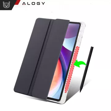 Hülle für Lenovo Tab M11 10,95 Zoll TB330FU/TB330XU/TB331FC Smart Case Pencil mit Flip Alogy Gehäuse Schwarz und Transparent