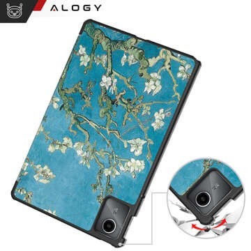 Hülle für Lenovo Tab M11 10,95 Zoll TB330FU / TB330XU / TB331FC Tablet-Abdeckung Case Alogy Book Cover Blühender Mandelbaum (Van Gogh) Glas-Eingabestift