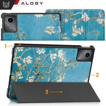 Hülle für Lenovo Tab M11 10,95 Zoll TB330FU / TB330XU / TB331FC Tablet-Abdeckung Case Alogy Book Cover Blühender Mandelbaum (Van Gogh) Glas-Eingabestift