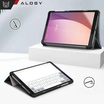 Hülle für Lenovo Tab M8 4gen TB300XU TB300FU Book Cover Case Alogy Schwarz