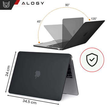 Hülle für MacBook Air 15 M2 2023 A2941 Case Gehäuse Cover Matt Alogy Hard Cover Schwarz