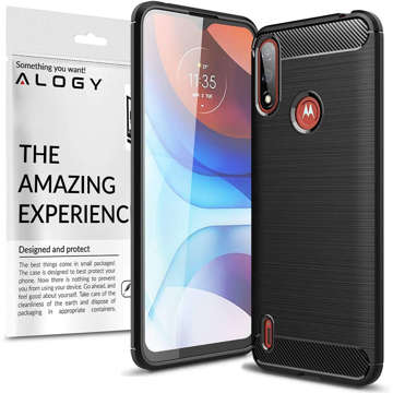 Hülle für Motorola Moto E7 / E7i Power Alogy Rugged Armor TPU Carbon Black Hülle