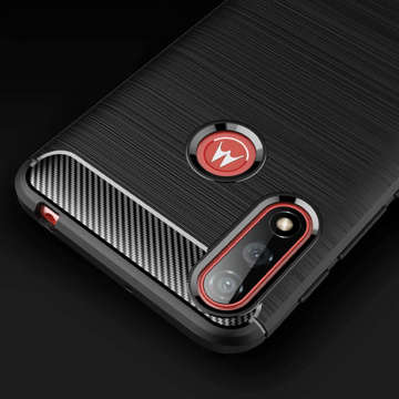 Hülle für Motorola Moto E7 / E7i Power Alogy Rugged Armor TPU Carbon Black Hülle