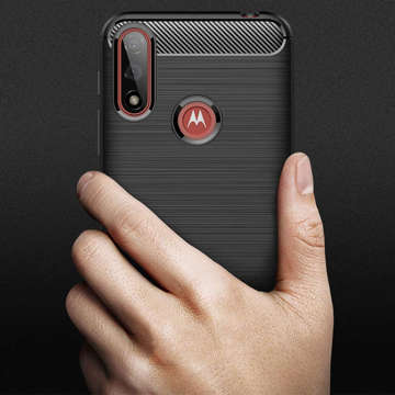 Hülle für Motorola Moto E7 / E7i Power Alogy Rugged Armor TPU Carbon Black Hülle