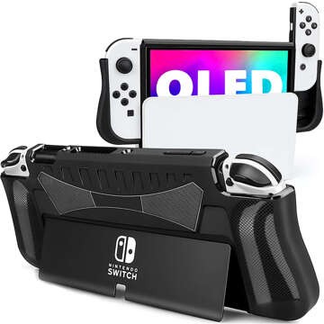 Hülle für Nintendo Switch OLED-Gehäuse Case verstärkte Griffabdeckung Alogy Black