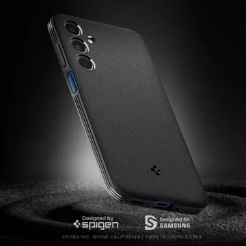 Hülle für Samsung Galaxy A35 5G Spigen Essential SandBlast Case Rückseite mattschwarz Mattschwarz