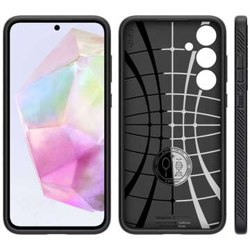 Hülle für Samsung Galaxy A35 5G Spigen Liquid Air Case mattschwarze Rückseite Mattschwarzes Glas