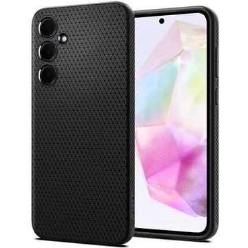 Hülle für Samsung Galaxy A35 5G Spigen Liquid Air Case mattschwarze Rückseite Mattschwarzes Glas