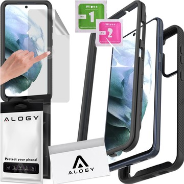 Hülle für Samsung Galaxy S23 FE Panzerhülle Hydrogelfolie Case Defense 360 ​​​​Pro Alogy schwarz