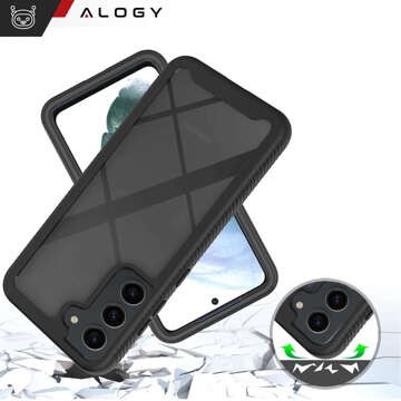 Hülle für Samsung Galaxy S23 FE Panzerhülle Hydrogelfolie Case Defense 360 ​​​​Pro Alogy schwarz