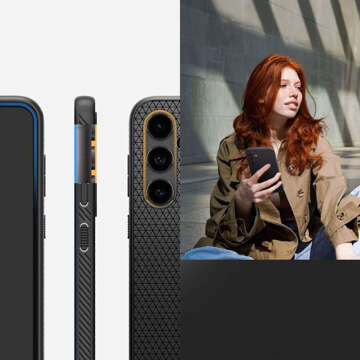 Hülle für Samsung Galaxy S23 FE Spigen Liquid Air Case, schwarze Rückseite, mattschwarzes Glas